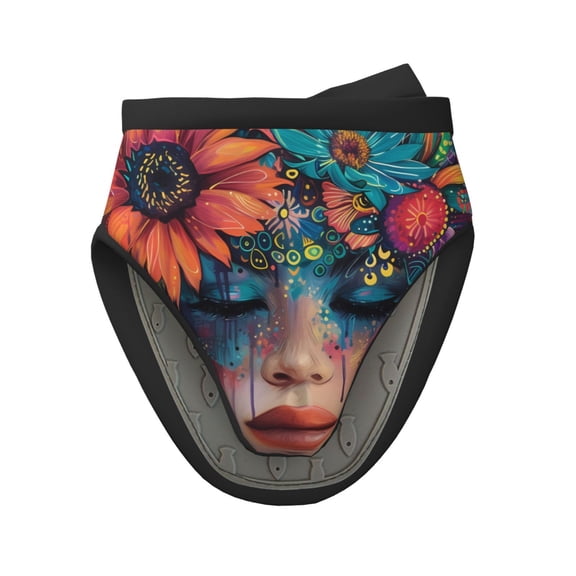 Vsdgher Bohemian Colorful Flower Woman Non-Slip Mini Oven Mitt Set, Short Oven Mitts for Baking Grilling Barbecue Microwave, 5.9"x5.9"in