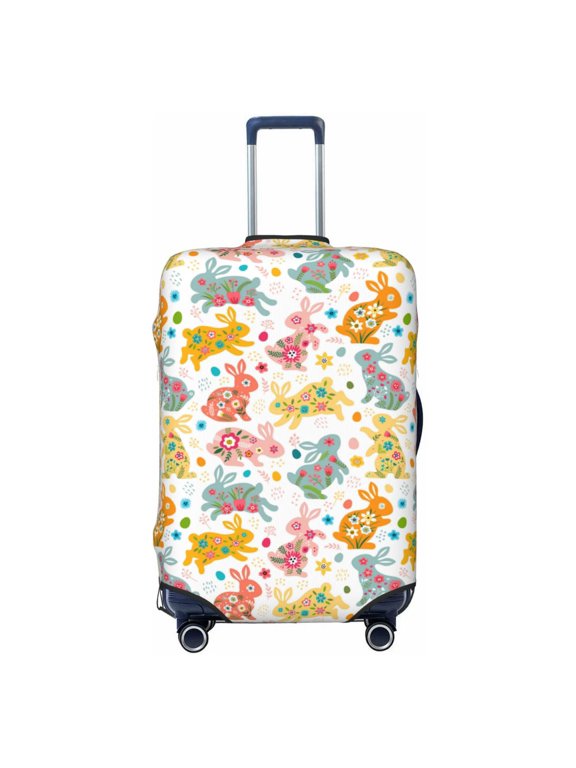 Boho Bunny Print Luggage Cover Washable Suitcase Cover Protector Anti-scratch Suitcase cover Fits 18-32 Inch Luggage