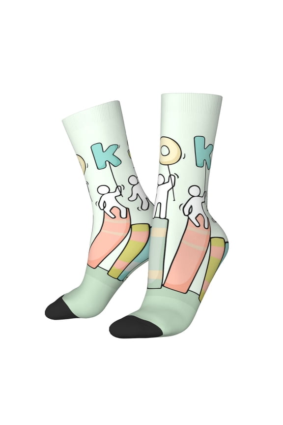 Books Crew Socks for Men & Women, Breathable Casual Athletic Ankle Socks