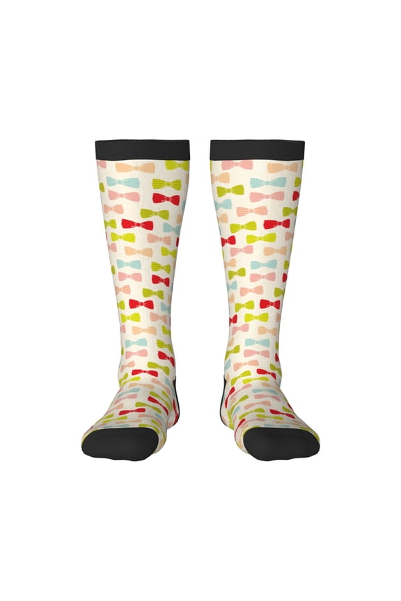 Bow Ties Knee Socks, High Socks Long Stretchy Sock Women Knee High Stocking, Long Socks for Women