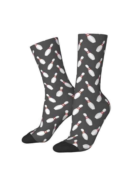 Bowling Pins Crew Socks for Men & Women, Breathable Casual Athletic Ankle Socks