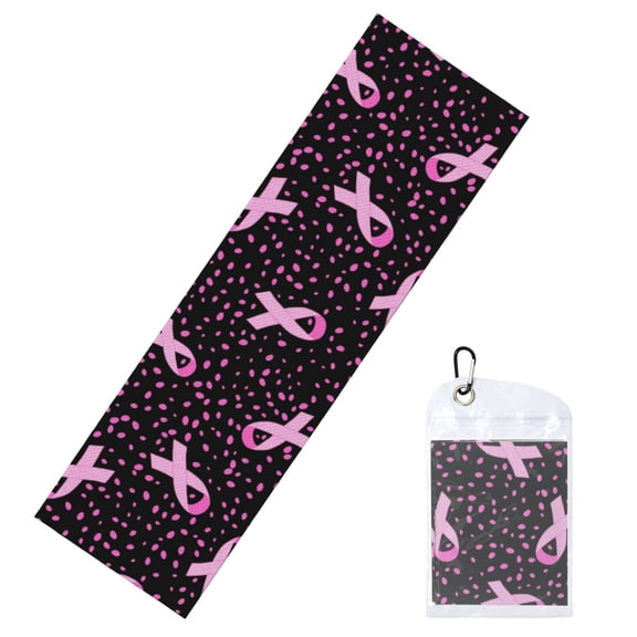 Vsdgher Breast Cancer Awareness3 Cooling Towel (40"x12"), Soft Breathable Chilly Towel, Ice Towel, Microfiber Towel for Sport, Workout & More Activities