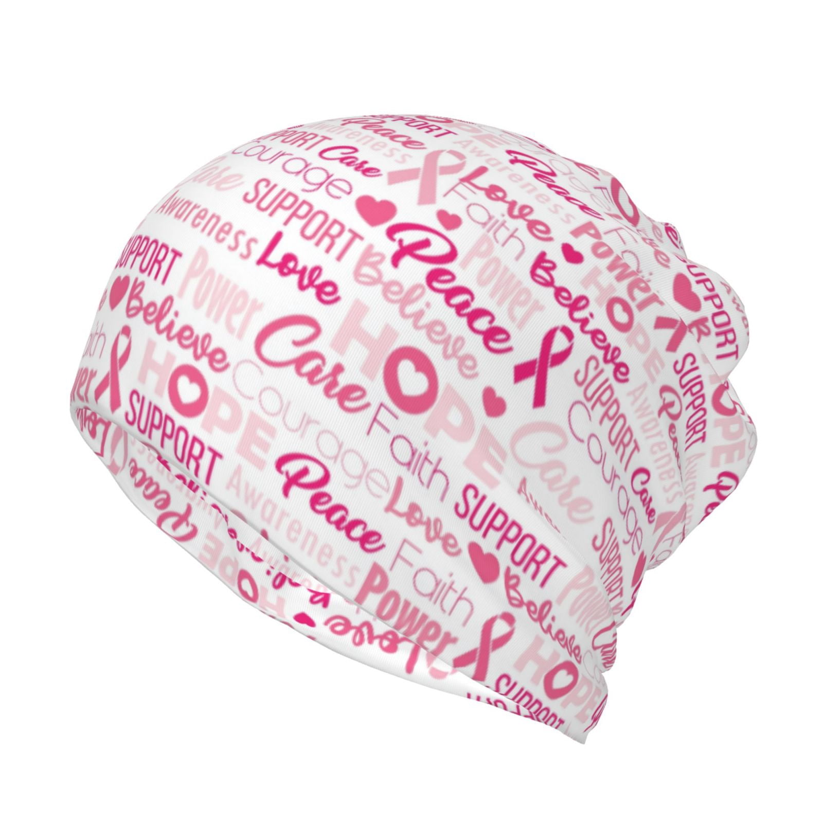 Vsdgher Breast Cancer Ribbons Awareness Slouchy Beanie Hat for Men ...