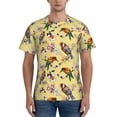 thumbnail image 1 of Vsdgher Bright Birds Print Men's Dry Fit Mesh Athletic Shirts Moisture Wicking Tennis T-Shirt Tops, 1 of 1