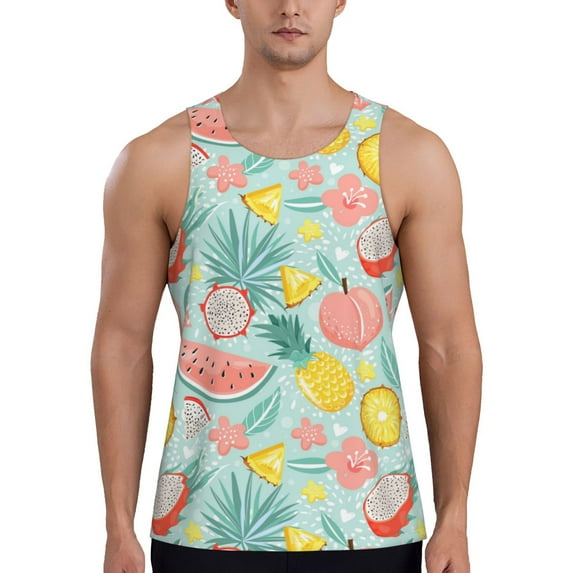 Vsdgher Bright Peach Men's Workout Tank Tops Sleeveless Gym Shirt Quick Dry Fitness Bodybuilding Sleeveless T Shirt-Large