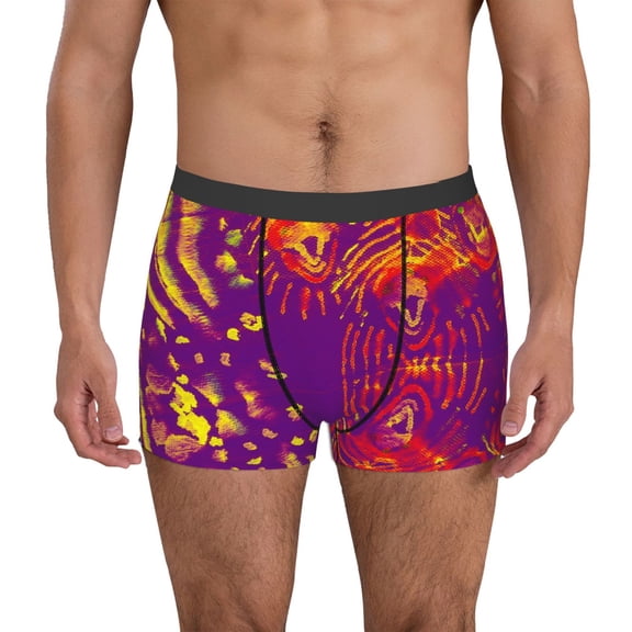 Vsdgher Bright Textured Animal Pattern Men's Boxer Brief Underwear,Soft Funny Underwear for Men-X-Large