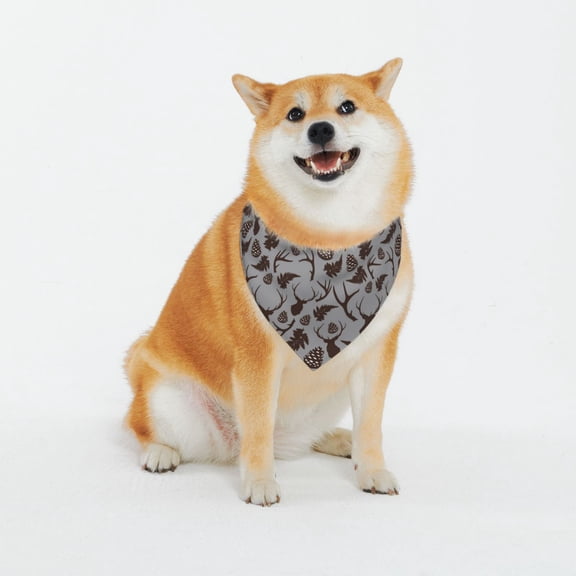 Vsdgher Brown Moose with Pinecones Dog Bandana Custom Dog Scarf Breathable Puppy Kerchief with Adjustable Bandana Bib for Dog and Cat-XX-Large