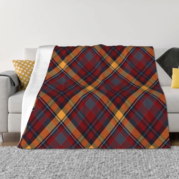 Vsdgher Buffalo Check Plaid Pattern Fleece Throw Blanket, Horizontal Fleece Bedding Home Decor for Couch & Bed All Season Use -60"x50"