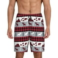 thumbnail image 1 of Vsdgher Buffalo Plaid Forest Print Men's Pajama Shorts Lounge Bottoms Sleep Shorts Elastic Waist Lightweight PJ Shorts with Pockets-X-Large, 1 of 6