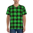 thumbnail image 1 of Vsdgher Buffalo Plaid Green Black Mens T-Shirts Baseball Vintage Fashionable Lightweight Casual Crew Neck Slim Fit with Long Sleeves-Medium, 1 of 7