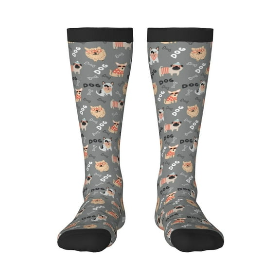 Vsdgher Bulldog Knee Socks, High Socks Long Stretchy Sock Women Knee High Stocking, Long Socks for Women