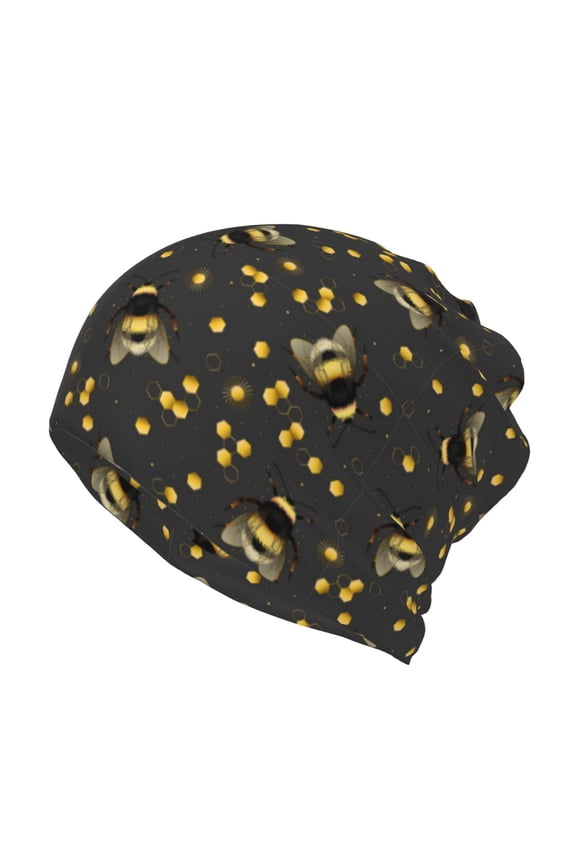 Bumblebee Slouchy Beanie Hat for Men/Women, Skull Cap Chemo Cap Night Sleeping Cap