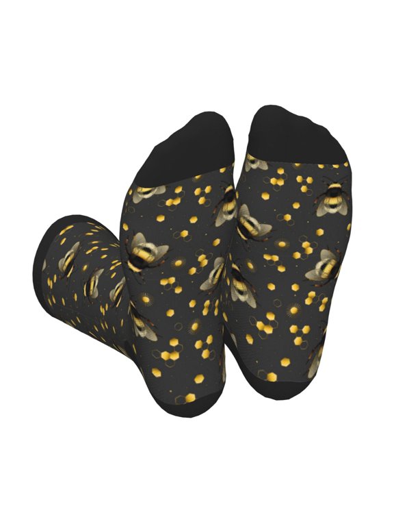 Bumblebee Unisex Crew Socks Lightweight Breathable Ventilation Ankle Socks, Mid-calf socks for Daily