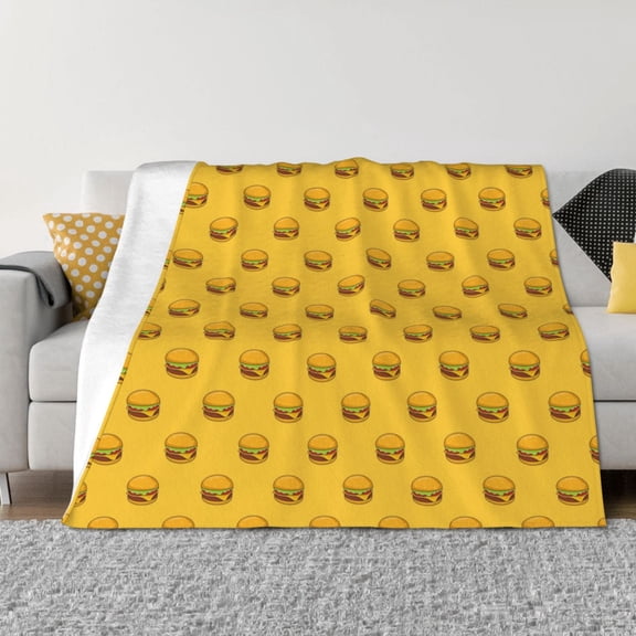 Vsdgher Burger 1 Pattern Fleece Throw Blanket, Horizontal Fleece Bedding Home Decor for Couch & Bed All Season Use -40"x30"