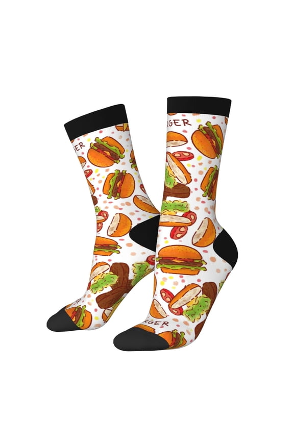 Burger Crew Socks for Men & Women, Breathable Casual Athletic Ankle Socks