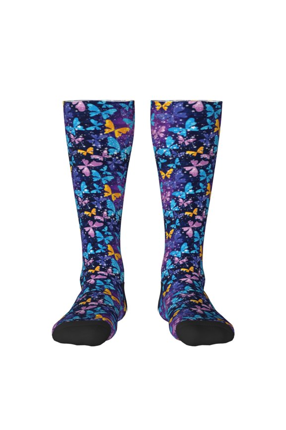 Butterflies Of The Starry Sky Knee Socks, High Socks Long Stretchy Sock Women Knee High Stocking, Long Socks for Women