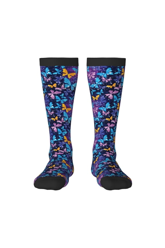 Butterflies Of The Starry Sky Knee Socks, High Socks Long Stretchy Sock Women Knee High Stocking, Long Socks for Women