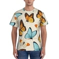 thumbnail image 1 of Vsdgher Butterflies Print Men's Dry Fit Mesh Athletic Shirts Moisture Wicking Tennis T-Shirt Tops, 1 of 9
