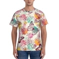thumbnail image 1 of Vsdgher Butterflies and Roses Print Men's Dry Fit Mesh Athletic Shirts Moisture Wicking Tennis T-Shirt Tops, 1 of 9