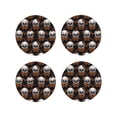 thumbnail image 1 of Vsdgher Butterfly Skull Leather Coasters for Drinks, Durable Drink Coasters 4 Set for Tabletop Protection, Luxurious Home Décor and Housewarming Gift ( {designName})Round Shape, 1 of 6