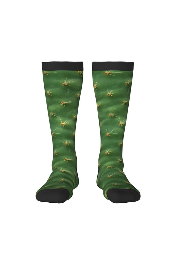 Cactus 3 Print Thigh High Socks Extra Long Stretchy Sock Women Over Knee High Opaque Stocking Daily Wear