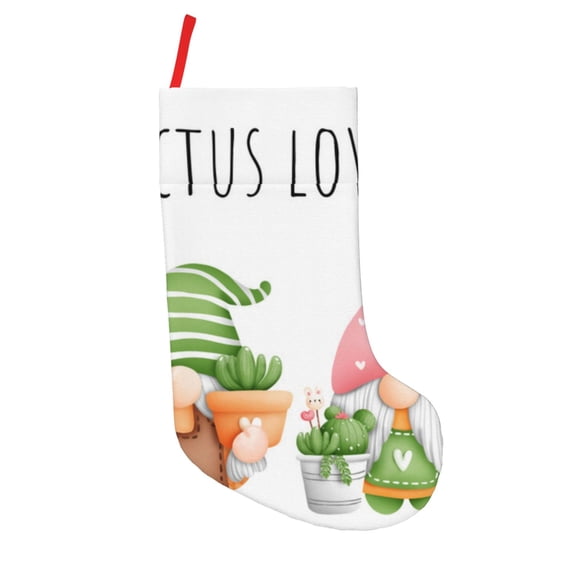 Vsdgher Cactus Gnome Christmas Stockings 18 inch Large Kids Stocking Bags Hanging Socks for Christmas Decor Decorations
