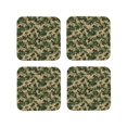 thumbnail image 1 of Vsdgher Camouflag Leather Coasters for Drinks, Durable Drink Coasters 4 Set for Tabletop Protection, Luxurious Home Décor and Housewarming Gift ( {designName})Square, 1 of 6