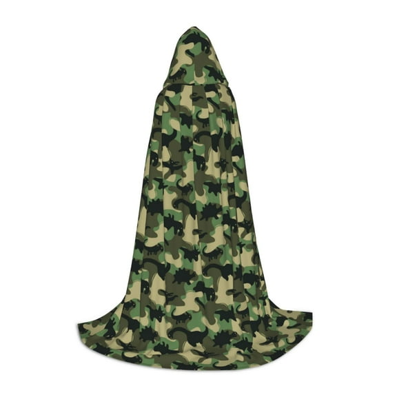 Vsdgher Camouflage Dinosaur Hooded Cloak, Teenagers Halloween Hoodies Robe Cosplay Capes, Halloween Hooded Cape Cosplay Costume-Medium