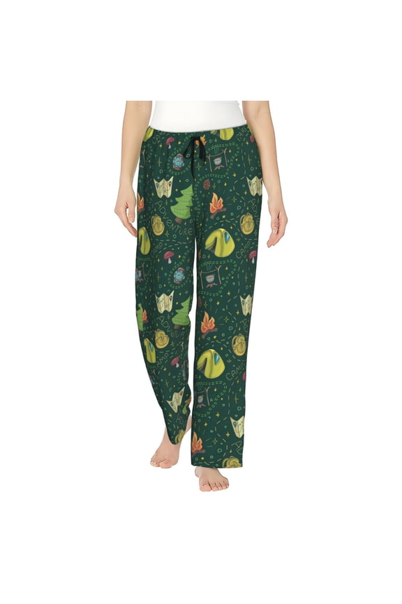Camp In The Forest Women’s Womens Pajama Pants, Lounge Wide Leg PantsLounge Pants,Sleep Bottoms, Lounge for Women-X-Large