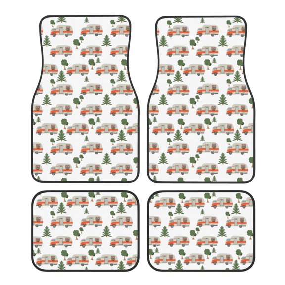 Vsdgher Camp Van Car Foot Mat Set of 4 Pieces Universal Floor Liner Car Accessories Fits Most Cars, Trucks, Vans, sedans, SUV