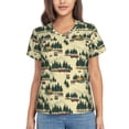 thumbnail image 1 of Vsdgher Camping Caravan 1 Women Shirts V Neck Short Sleeve Tops T-Shirt Basic Tees, S to 3XLSmall, 1 of 5