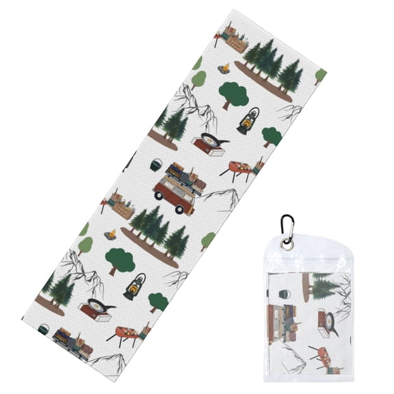 Vsdgher Camping Caravan 2 Cooling Towel (40"x12"), Soft Breathable Chilly Towel, Ice Towel, Microfiber Towel for Sport, Workout & More Activities