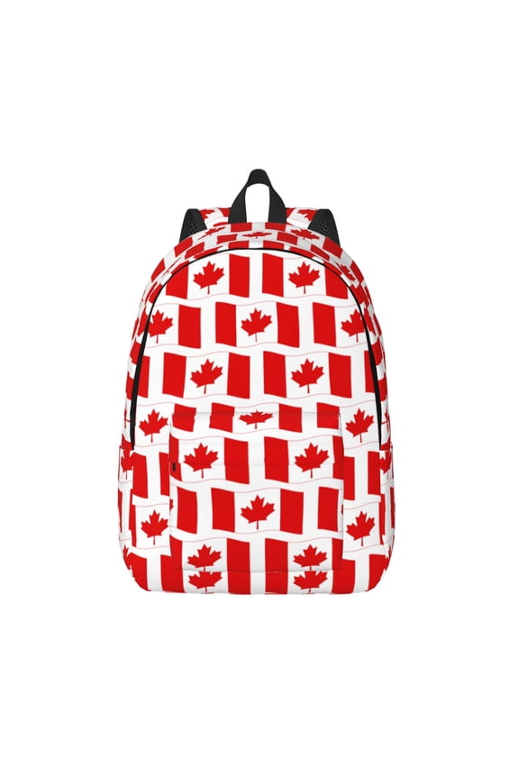 Canada Print Canvas Backpack Travel Rucksack Unisex Knapsack 15.7/17.7Inch Laptop Backpack for Work,College -Medium
