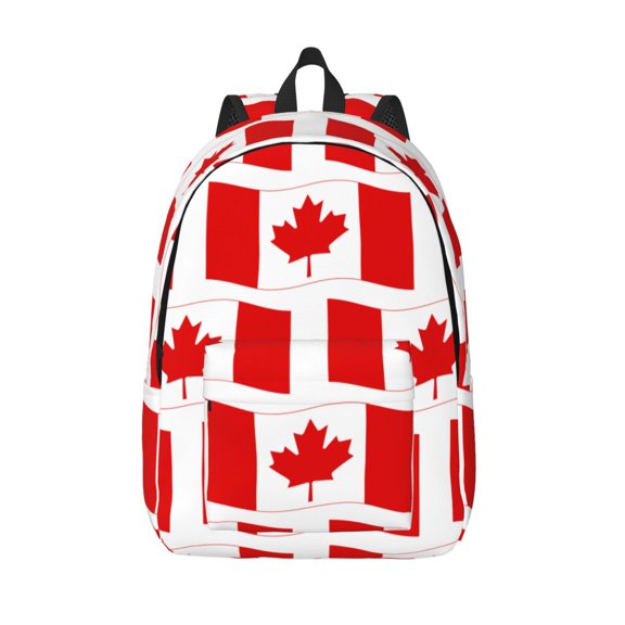 Vsdgher Canada Print Canvas Backpack Travel Rucksack Unisex Knapsack 15.7/17.7Inch Laptop Backpack for Work,College -Medium
