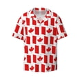 thumbnail image 1 of Vsdgher Canada Print Men's Wrinkle Free Untucked Cuban Shirt Business Casual Button Down Shirts Short Sleeve Shirt, 1 of 7