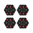 thumbnail image 1 of Vsdgher Card Suits Leather Coasters for Drinks, Durable Drink Coasters 4 Set for Tabletop Protection, Luxurious Home Décor and Housewarming Gift ( {designName})Hexagon, 1 of 6