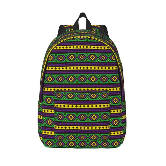 Vsdgher Carnival Mardi Gras Print Canvas Backpack Travel Rucksack Unisex Knapsack 15.7/17.7Inch Laptop Backpack for Work,College -Medium