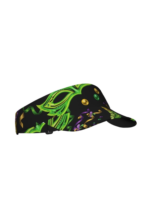 Carnival Mardi Gras3 Print Adult Sunscreen Visor Cap,1 Piece of Sport Sun Visor Hats Adjustable Sun Hat for Outdoor Activities Fits for Women and Men (One Size)