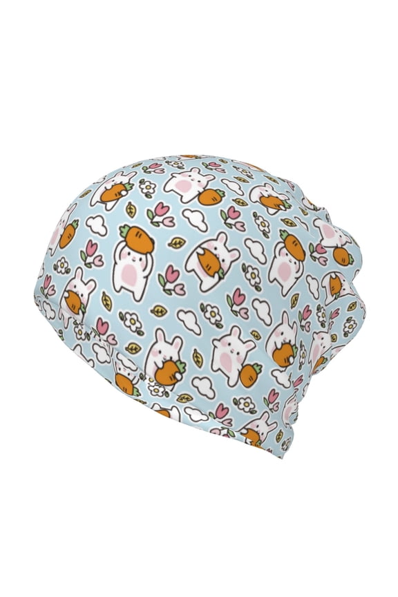 Carrot Rabbit Slouchy Beanie Hat for Men/Women, Skull Cap Chemo Cap Night Sleeping Cap