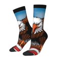 thumbnail image 1 of Vsdgher Cartoon Bald Eagle USA Crew Socks for Men & Women, Breathable Casual Athletic Ankle Socks, 1 of 6