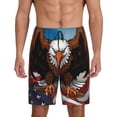 thumbnail image 1 of Vsdgher Cartoon Bald Eagle USA Print Men's Pajama Shorts Lounge Bottoms Sleep Shorts Elastic Waist Lightweight PJ Shorts with Pockets-4X-Large, 1 of 6