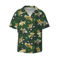 thumbnail image 1 of Vsdgher Cartoon Car Print Men's Wrinkle Free Untucked Cuban Shirt Business Casual Button Down Shirts Short Sleeve Shirt, 1 of 7