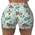 thumbnail image 1 of Vsdgher Cartoon Car Racing print Workout Shorts for Women Seamless Soft Smooth Gym Yoga Scrunch Active Exercise Fitness Shorts, 1 of 8