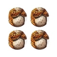 thumbnail image 1 of Vsdgher Cartoon Cheetah With Attitude Leather Coasters for Drinks, Durable Drink Coasters 4 Set for Tabletop Protection, Luxurious Home Décor and Housewarming Gift-Round Shape, 1 of 6