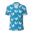 thumbnail image 1 of Vsdgher Cartoon Chicken Print Men's Short Sleeve Stretch Polo Shirt, Moisture-Wicking Performance Polo Shirt, 1 of 8