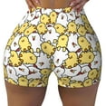 thumbnail image 1 of Vsdgher Cartoon Chicken print Workout Shorts for Women Seamless Soft Smooth Gym Yoga Scrunch Active Exercise Fitness Shorts, 1 of 8