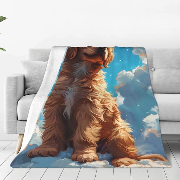 Vsdgher Cartoon Cloud Puppy Ultra-Soft Micro flannel Blanket Throw Blankets for Couch Sofa, Bed (4 sizes)-50"x40"