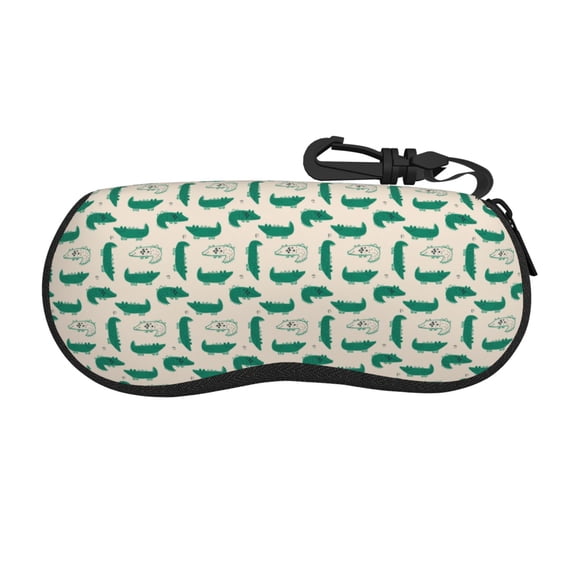Vsdgher Cartoon Crocodile Sunglasses Soft Case Neoprene Zipper Eyeglass Case, Zipper Portable Spectacle Cases for Men Women