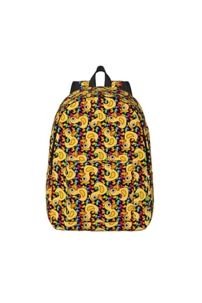 Cartoon Ducks Print Canvas Backpack Travel Rucksack Unisex Knapsack 15.7/17.7Inch Laptop Backpack for Work,College -Small