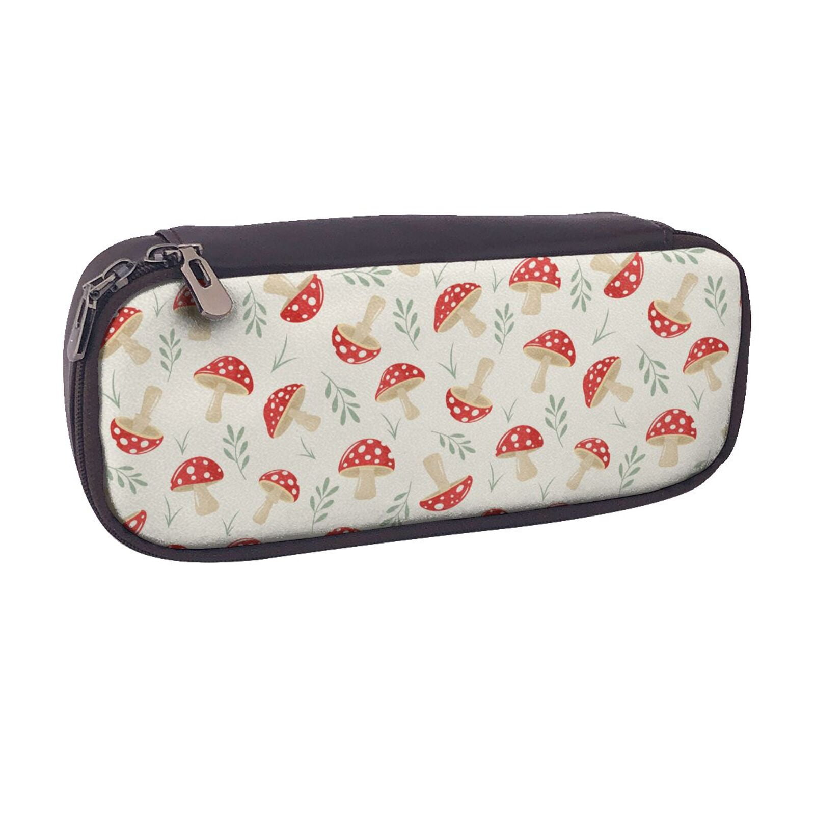 Vsdgher Polka Dot Print Pen Case Leather Pencil Pouch Markers Holder Big Capacity Bag With Zippered Pocket For Stationery Tool - View #6